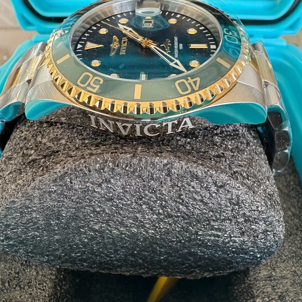 Invicta Pro Diver Men's Watch - 43mm, Gold, Steel (48791) in Hard Case - Picture 6 of 8